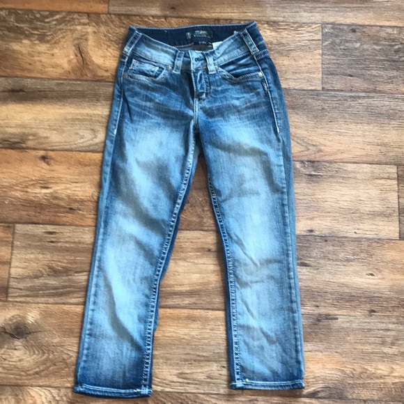 Silver denim capris size 25 - Picture 1 of 2